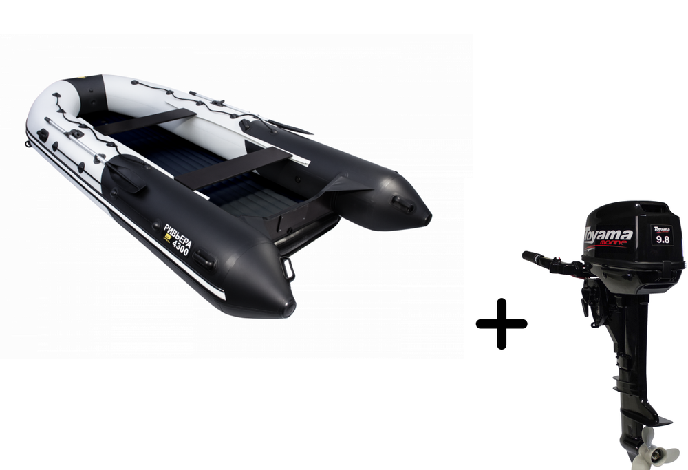Ривьера 4300 НДНД Киль + Toyama T 9.8 BMS (комплект лодка + мотор)