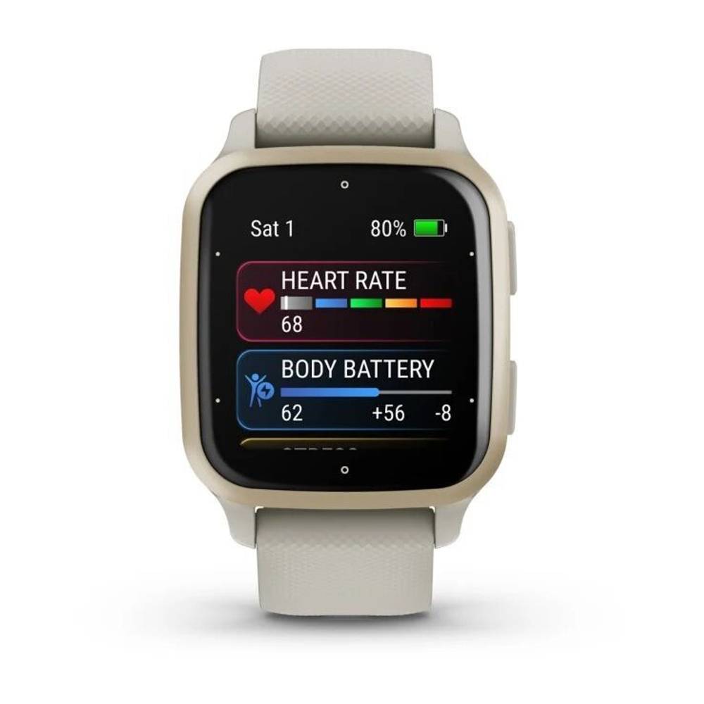 Умные часы Garmin Venu SQ 2 MUSIC Cream Gold French Grey