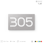 Номер на дверь 305, табличка на дверь для офиса, квартиры, кабинета, аудитории, склада, серая 120х70 мм, Айдентика Технолоджи
