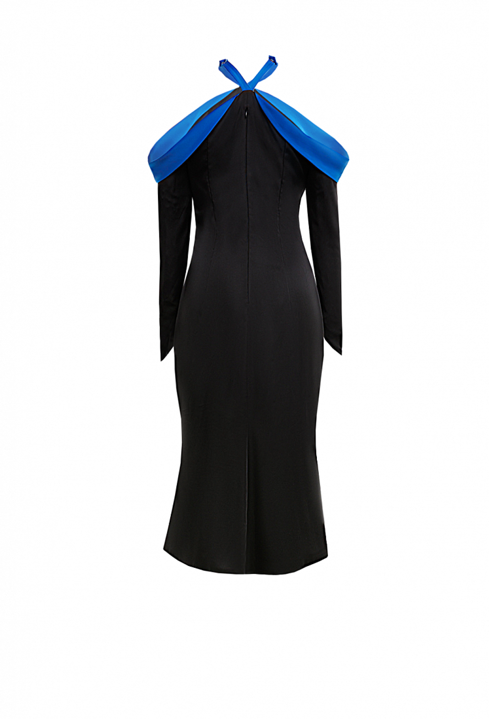 Платье с открытыми плечами и длинными рукавами 19-01-24 SS