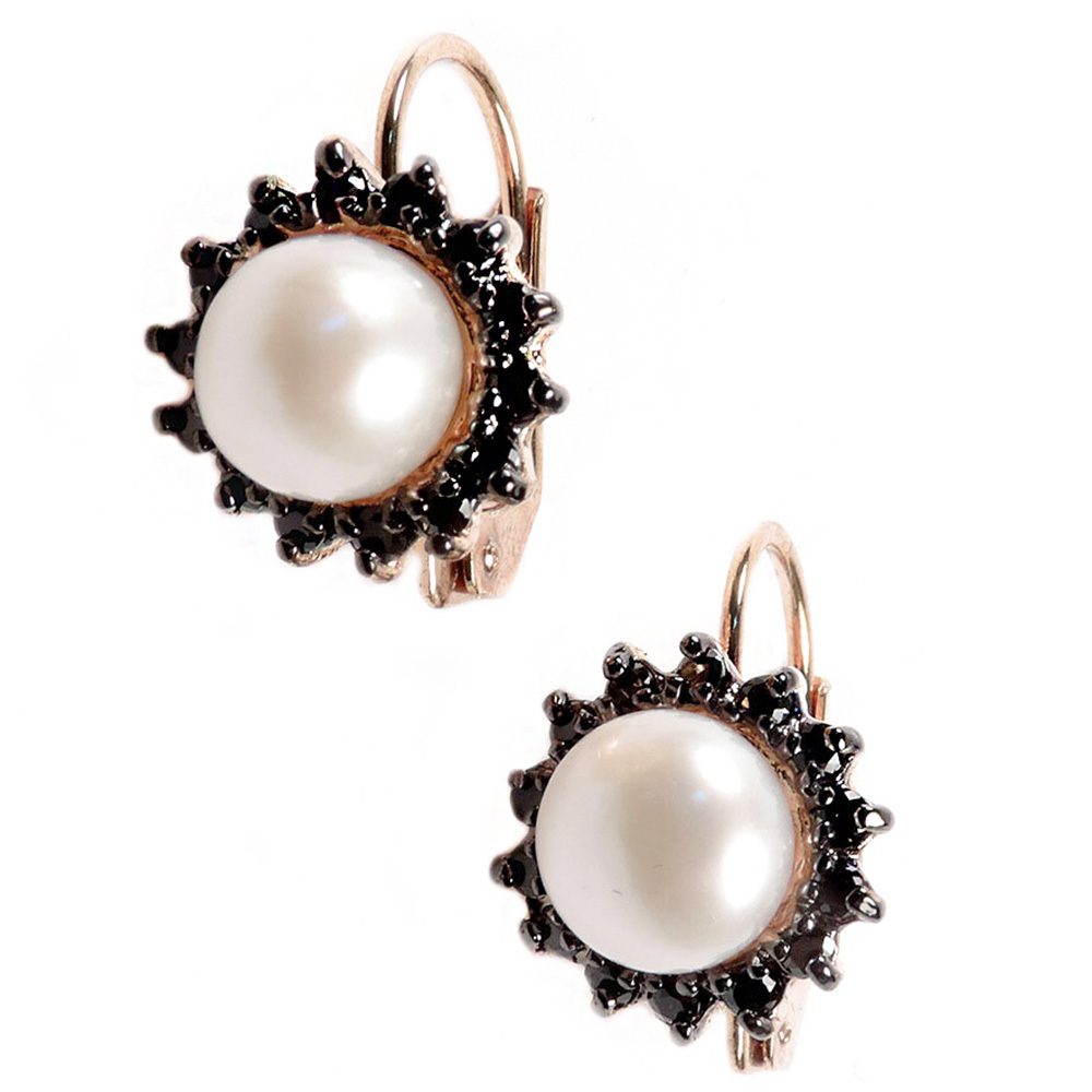 Серьги "Диана" жемчуг, фианит