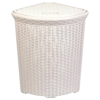 Корзина для белья Ротанг 60л угловая (слоновая кость)