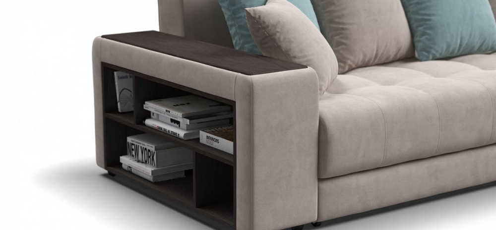 Угловой диван Дубай Велюр Монолит латте, Велюр Монолит аква