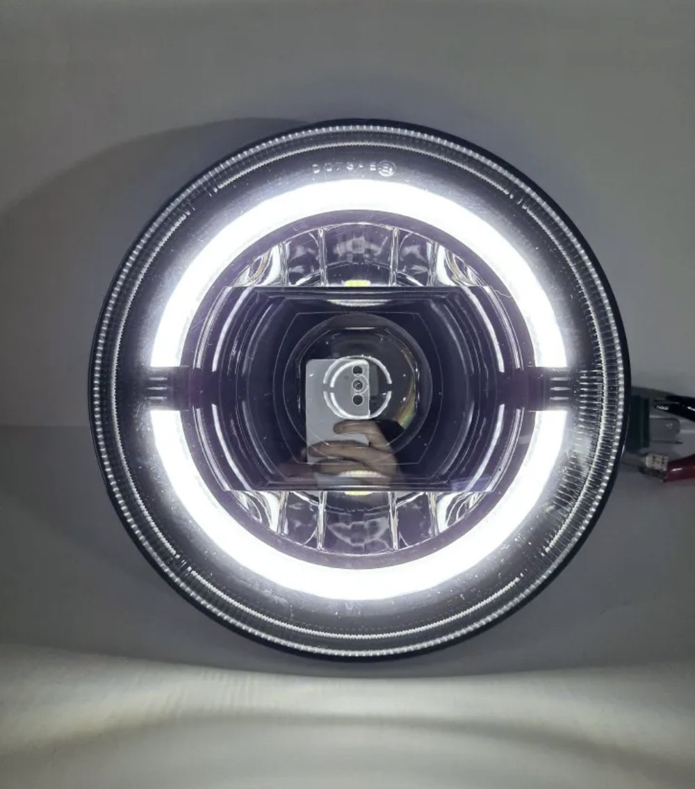 НЕТ - G0444 / Фара светодиодная BI-LED линза на ВАЗ / УАЗ / JEEP / HUMMER (7 дюймов, 12-32V, 6000K) (1 шт.)