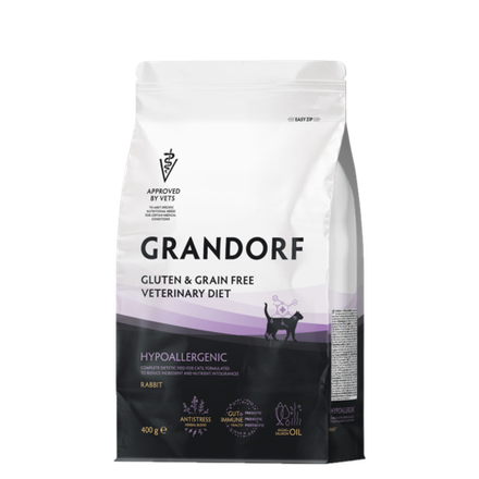 GRANDORF VETDIET Hypoallergenic Rabbit - ВЕТДИЕТА для кошек при пищевой аллергии.