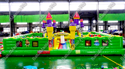 Большой надувной батут "Средневековье" 12*12*5 м