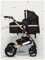 Коляска Belecoo/Luxmom 530-W 2в1 Чёрный текстиль