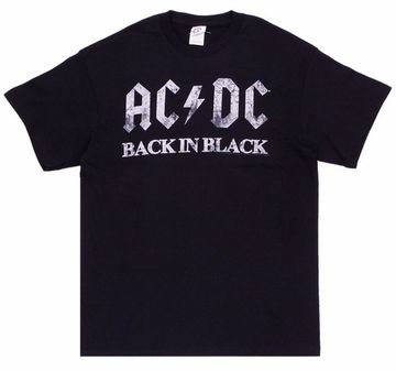 Футболка AC/DC ( серебряная надпись Back in Black )