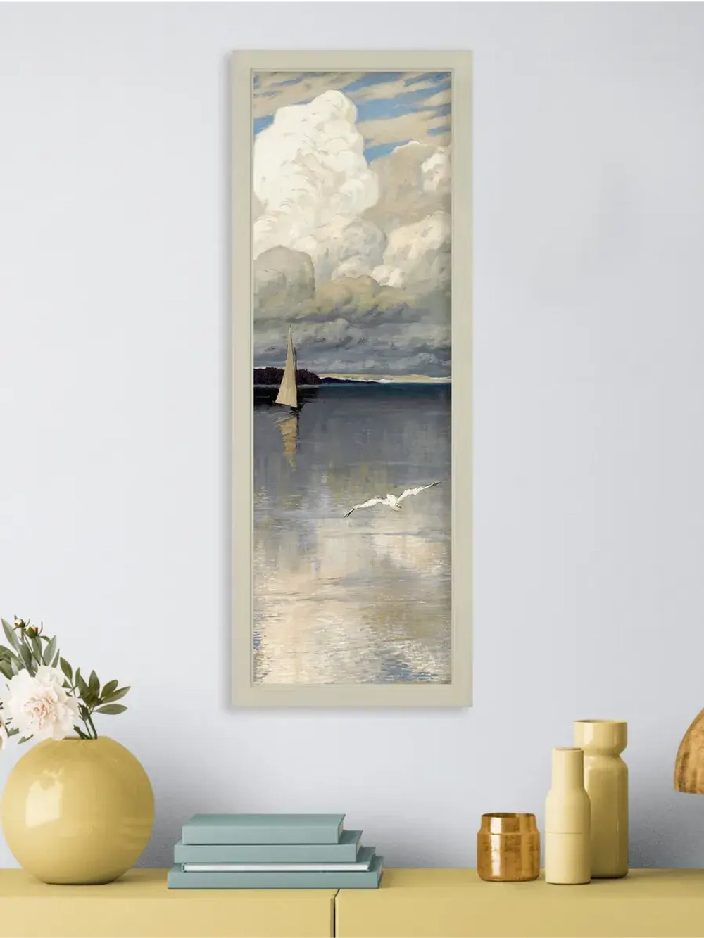 Картина на натуральном холсте настенная интерьерная 23*63 см