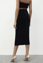 Юбка бархат с разрезом