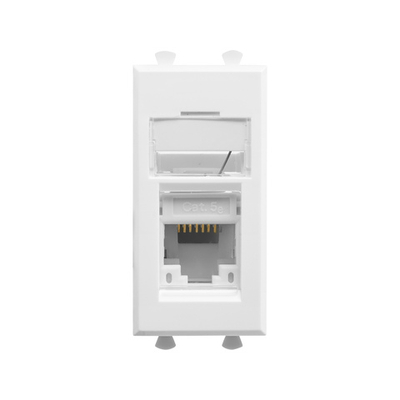 Компьютерная розетка RJ-45 модульная, кат.5е, "Avanti", "Белое облако", 1 модуль