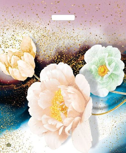 Пакет 60*50см (100мк) с вырубной ручкой "Цветочный БИГ 20 кг" ПВД