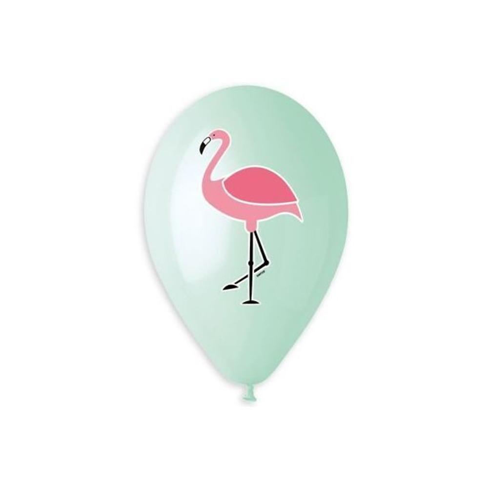 Шары воздушные с рисунком "Фламинго" 3х-цвет. 36 см