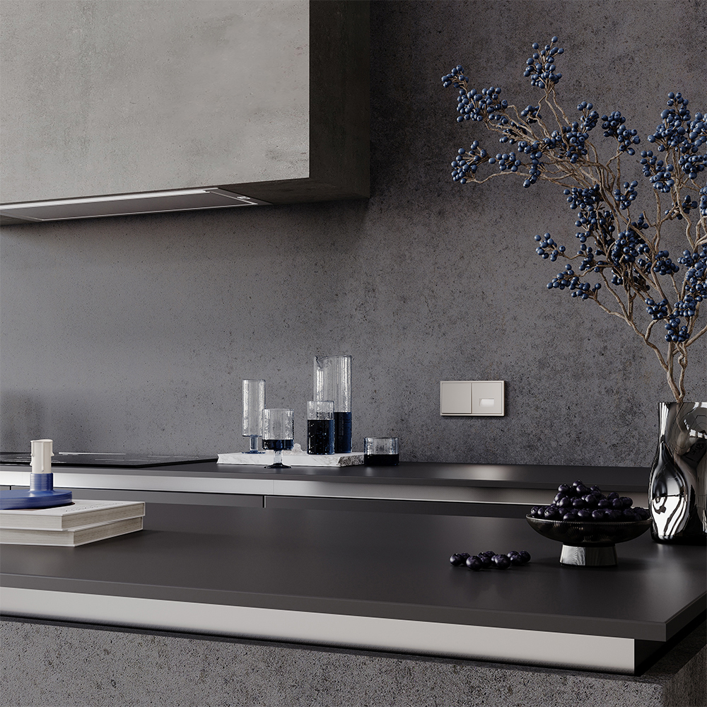 Выключатель встраиваемый VOLTUM S70 одноклавишный 10А, (кашемир)