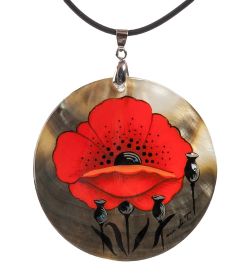 ШК-55/ 48-A Кулон из перламутра «Мак»