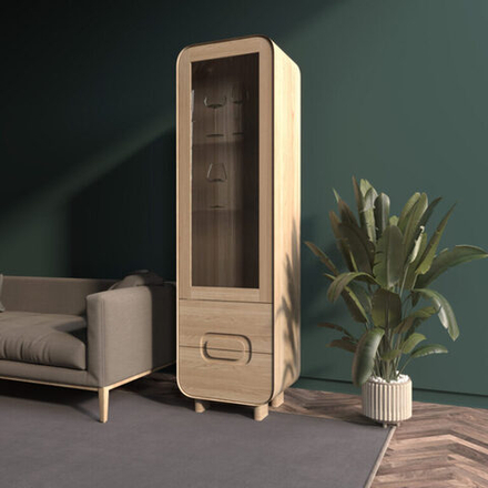 Шкаф-витрина из массива дуба Deo