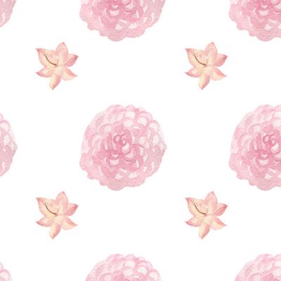 Бесшовный принт c акварельными розовыми цветами