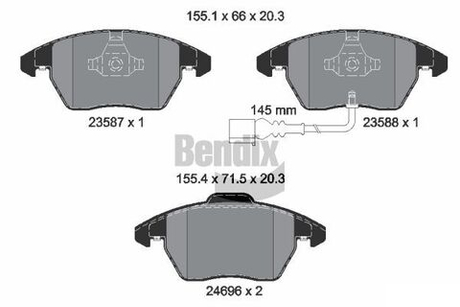 BENDIX Braking - BPD1087-BEN - Brake Pad Set, disc brake