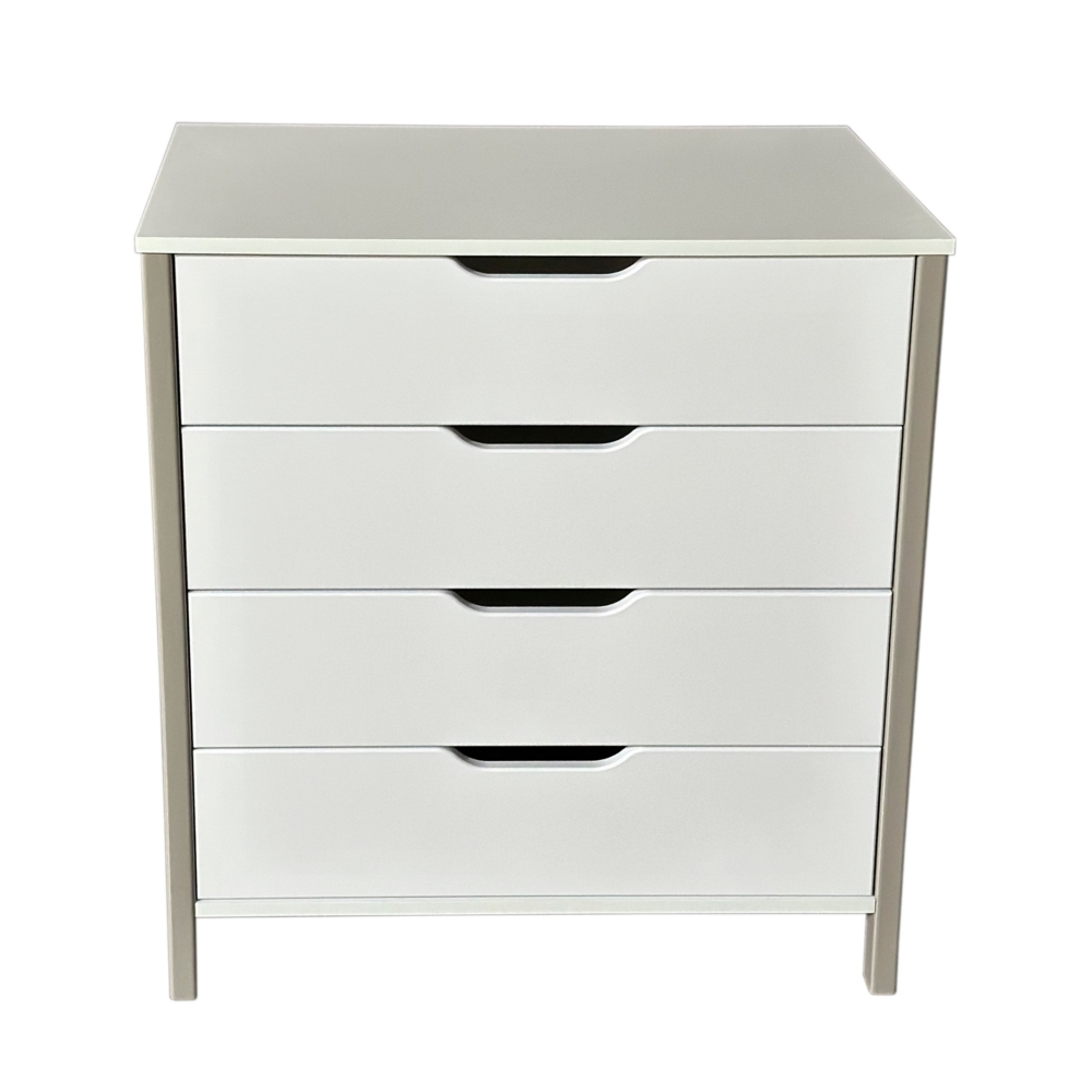 Комод SOLNYSHKO 12 (4 ящика, 80см, белый/серый)