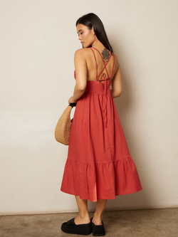 Сарафан льняной с воланом