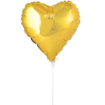 Шар фольгированный Сердце 23 см (Золотой)