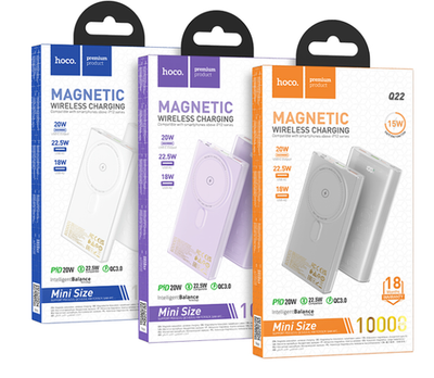 Внешний аккумулятор Hoco Q22 Taurus MagSafe 10000mAh USBх2/Type-C (белый)