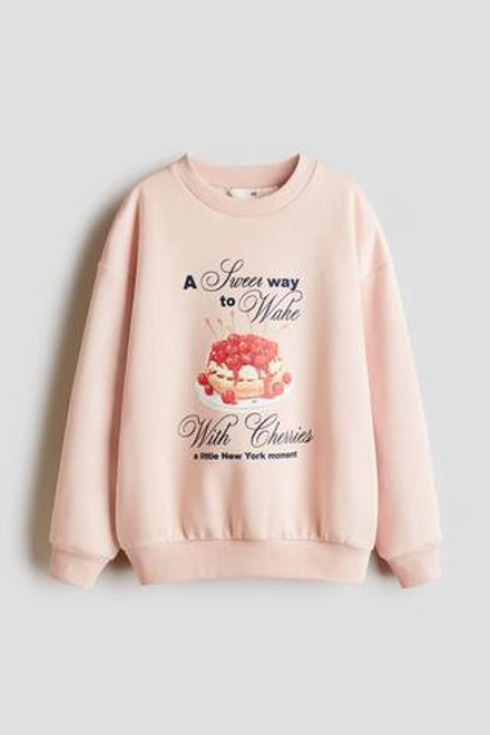 H&M Толстовка с принтом, светло-розовый