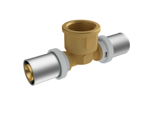 Тройник с внутренней резьбой RIIFO Omni пресс латунь 40-1/2"ВР-40
