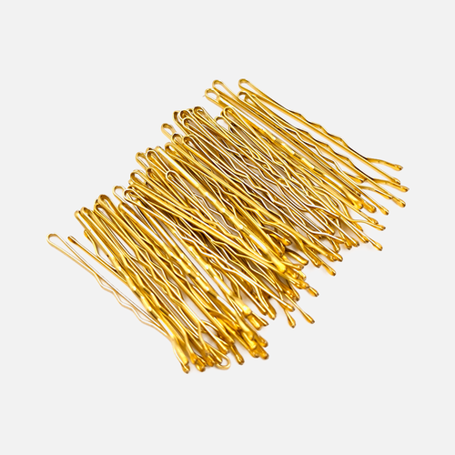 Невидимки волнистые золотые IPARIKMAHER 60 мм 50 шт