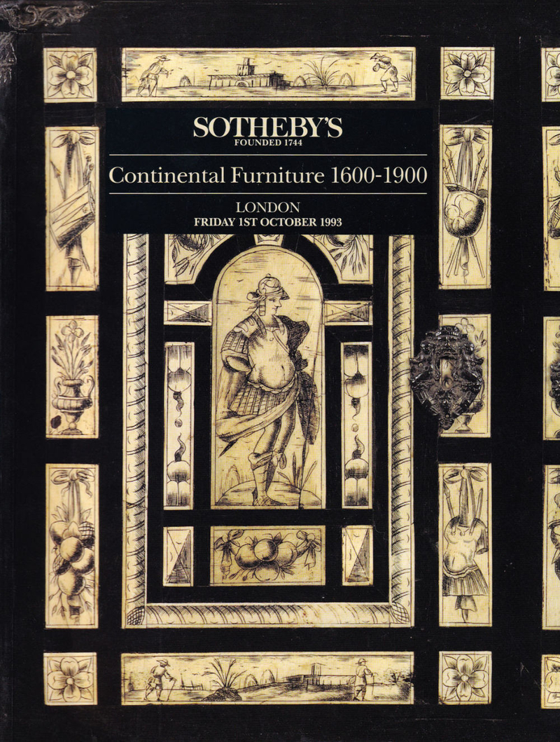 Каталог аукциона Sotheby's, Лондон, Мебель континентальной Европы 1600-1900 от 1 октября 1993 года