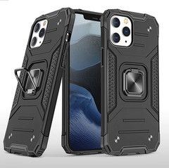 Противоударный чехол Strong Armour Case с кольцом для iPhone 12 Pro (Черный)