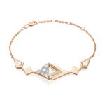 Браслет с принтом «Клетка» из комбинированного золота c фианитами Артикул: 05-0800-00-401-1111