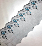 Вышивка на сетке черный/бирюза К044 правая