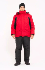 Зимний мужской костюм-поплавок ONERUS "Фишер -45" (Таслан) Красный/Черный