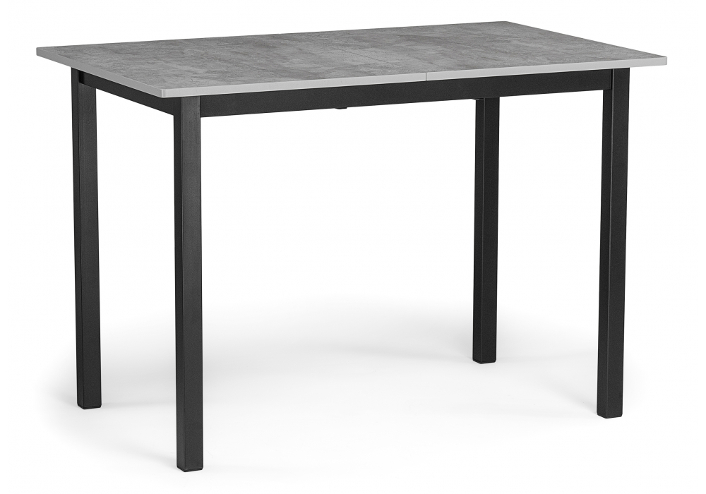 Стол деревянный Woodville Аркон 110(130)х68х75 бетон, черный, ножки черные