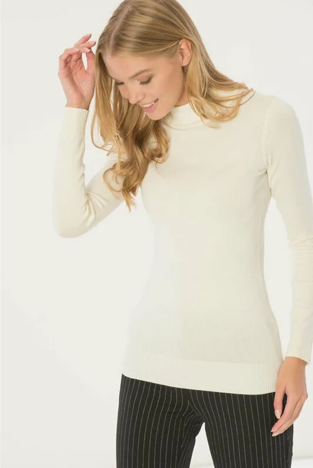 Водолазка женская белая молочная крем кремовая молоко вискоза вискозная турция