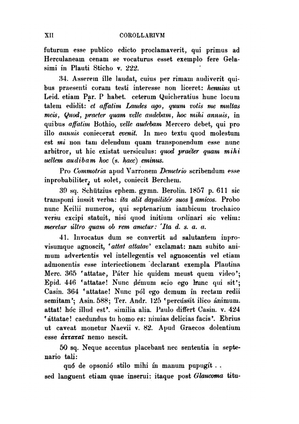 Comicorum romanorum praeter Plautum et Terentium Fragmenta | Titus Maccius Plautus