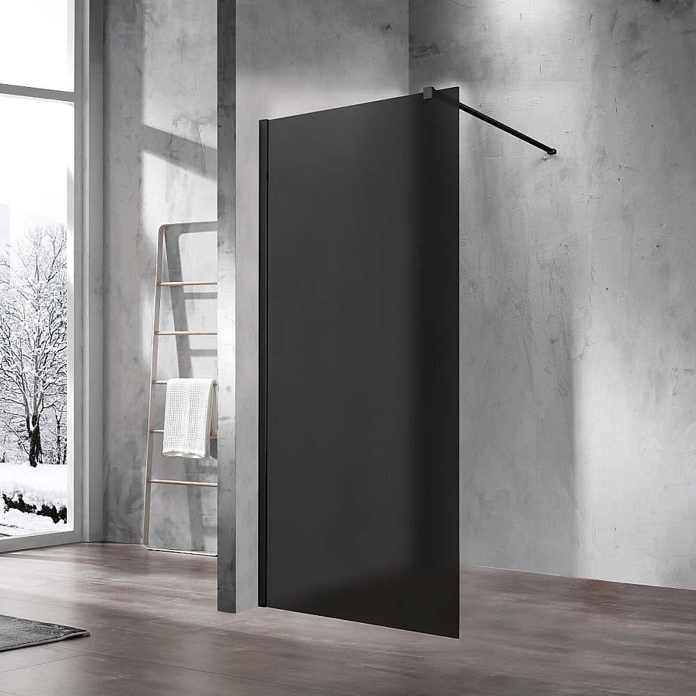 Душевое ограждение Vincea Walk-In 100 VSW-1H100GFB стекло матовое тонированное/профиль черный матовый