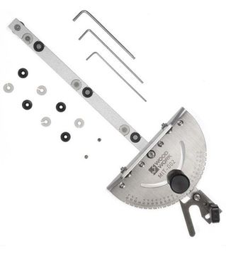 Угловой упор WOODWORK с транспортиром для пиления и фрезерования, с шагом 5 и углом 22,5, пластиковая рукоятка MIT-002