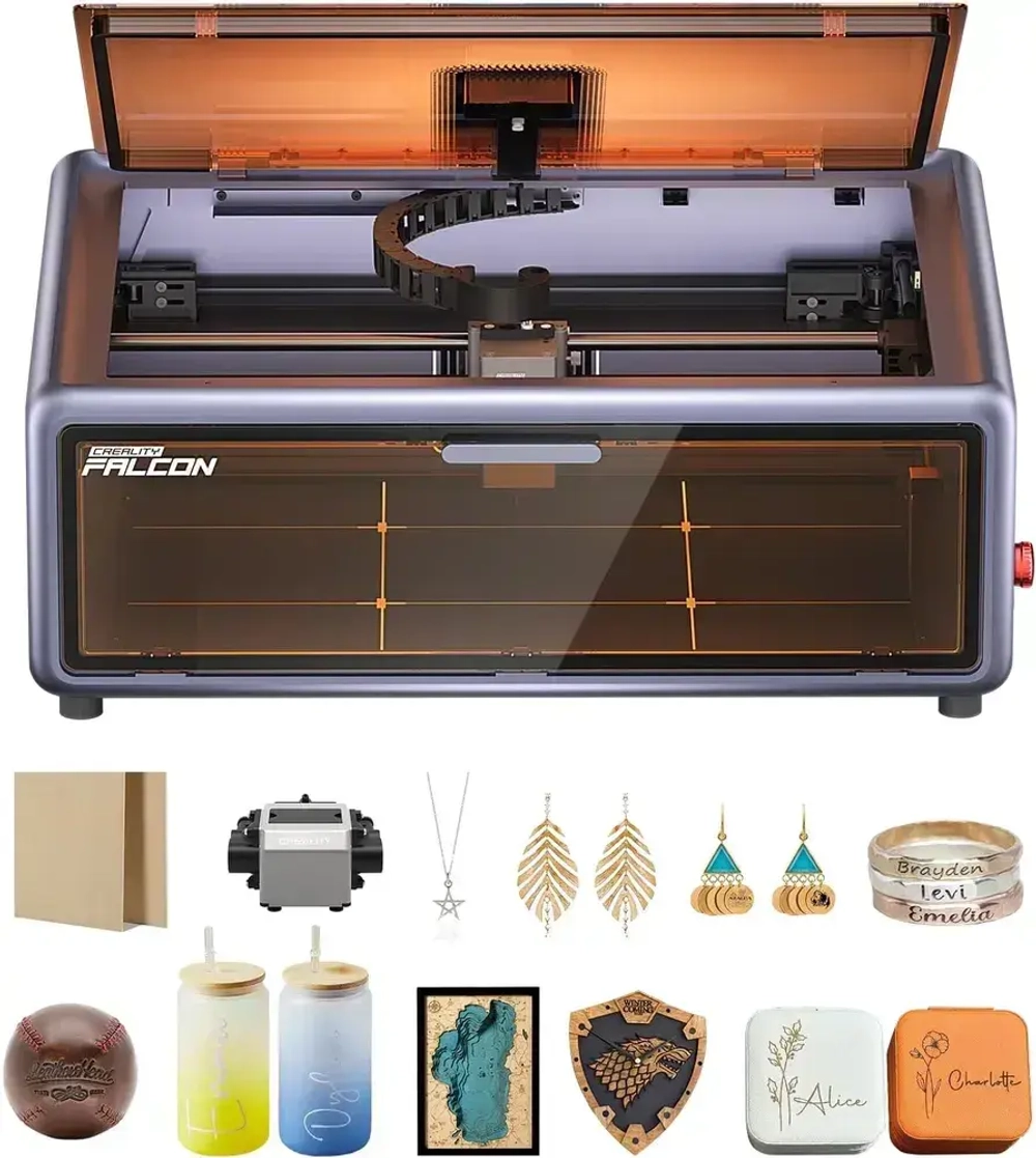 Creality Falcon A1 10 Вт лазерный гравер, выходная мощность 80 Вт, полностью закрытый, скорость 600 мм/с, автоматическое позиционирование HD-камеры