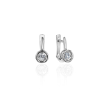 Серьги с фианитом из белого золота 585 пробы JA-S-1С127960