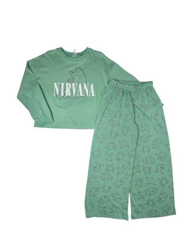 CWJG 50226-37K Пижама для девочки (джемпер, брюки), Зеленый