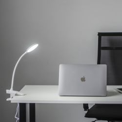 ULM-D605 4W-3000-6000K-DIM WHITE Светильник настольный светодиодный прищепка. Сенсорный выключатель. Диммер. Белый. TM Uniel