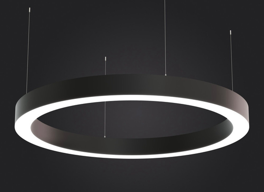 Подвесной LED светильник кольцевой OREOL-1800 145Вт 4000К 12325Лм черный 1800х1800х100мм DARKLUM