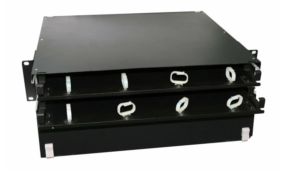 Патч-панель Hyperline FO-19BX-2U-F0-6xSLT-W120H32-EMP, черная, установка в 19'' стойку