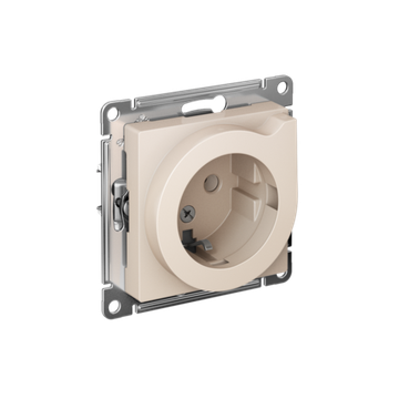 Розетка 1-м СП AtlasDesign 16А IP20 с заземл. защ. шторки с выталк. вилки механизм беж. SE ATN000247