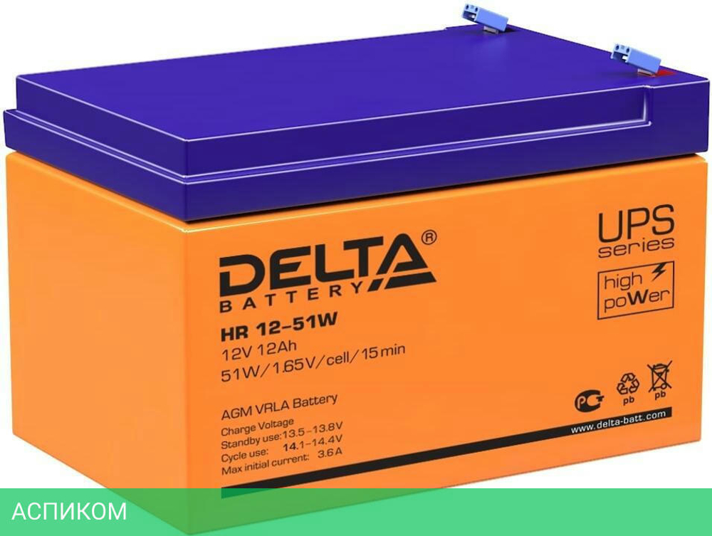 Аккумулятор для ИБП Delta HR 12-51 W