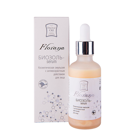 Косметическая эмульсия для ухода за кожей лица Биозоль-serum серии "Florana"