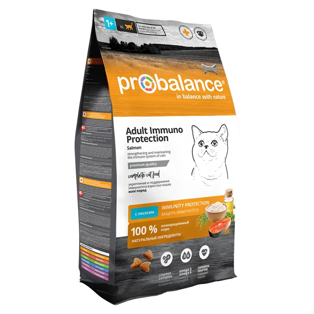 Сухой корм ProBalance Immuno Protection Salmon для взрослых кошек с лососем