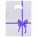 Пакет 23*32см 12мкм с вырубной неусиленной ручкой "Синяя клетка" (100шт)